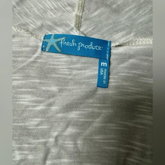 Fresh Produce White Lightweight Slub Open Front Cardigan Size Medium - Picture 8 of 8